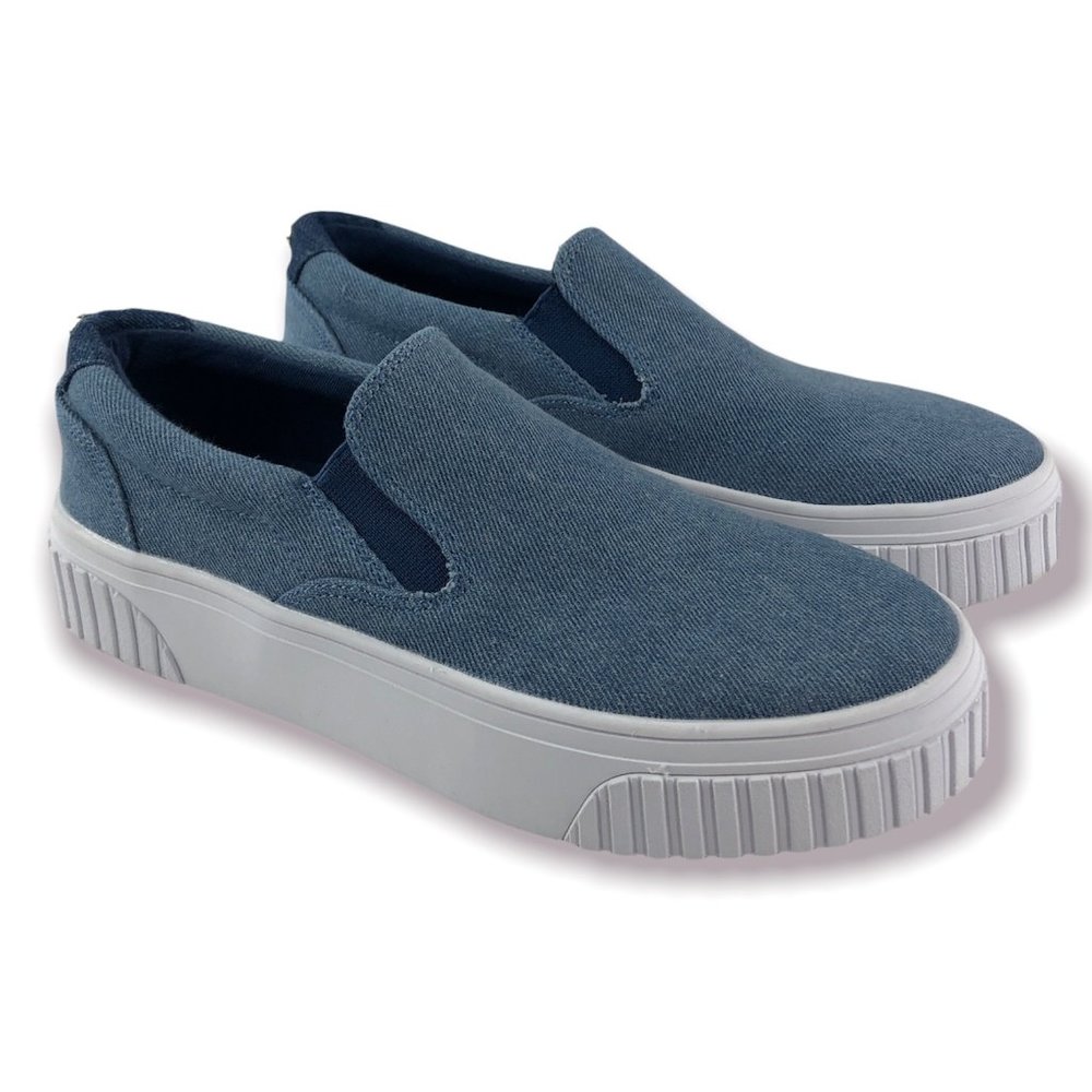 Nine West Deedy women's slip on Sneakers shoes Denim Blue Size 7M